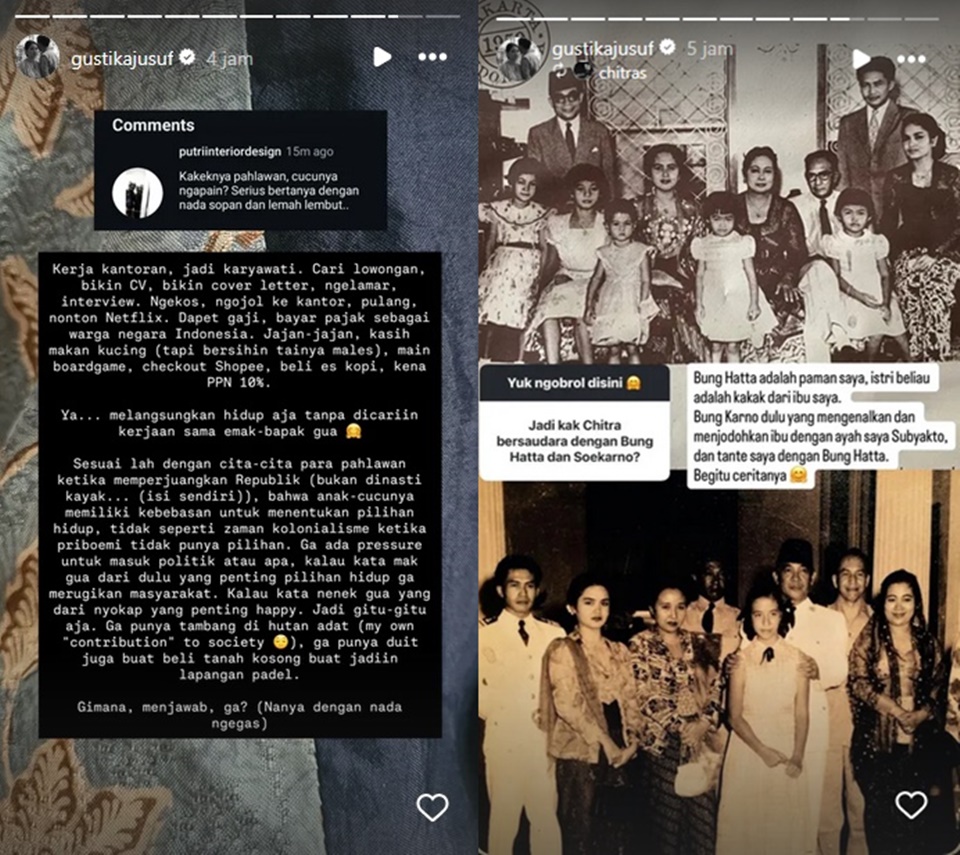 Gustika Jusuf Ladeni Nyinyiran Netizen